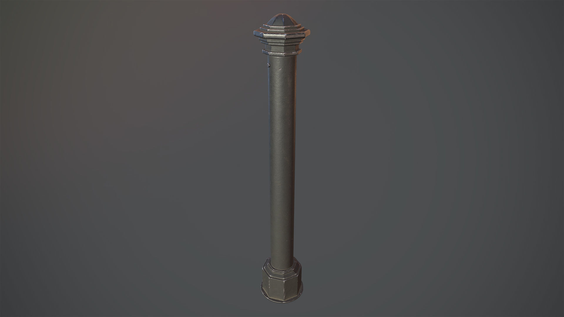 Barrier Bollard pack 3 Black v2 Low-poly 3D model_1