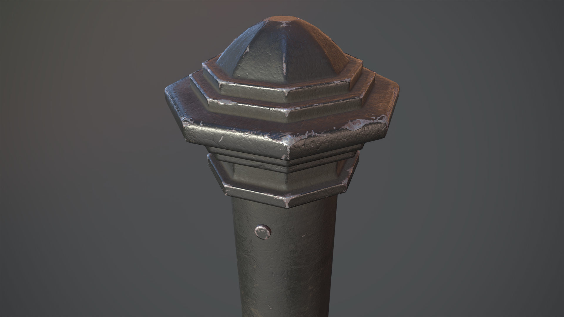 Barrier Bollard pack 3 Black v2 Low-poly 3D model_4