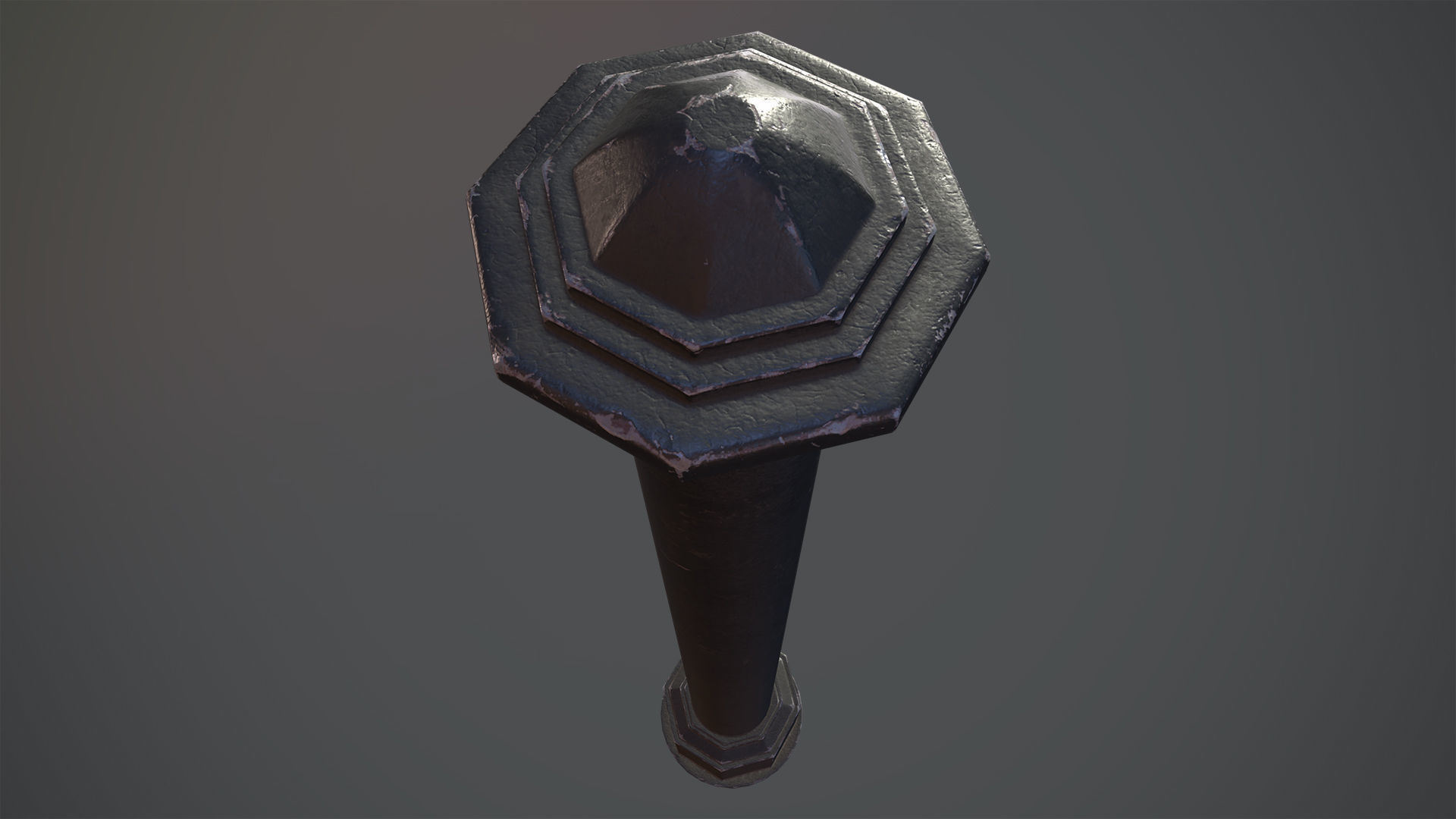 Barrier Bollard pack 3 Black v2 Low-poly 3D model_7