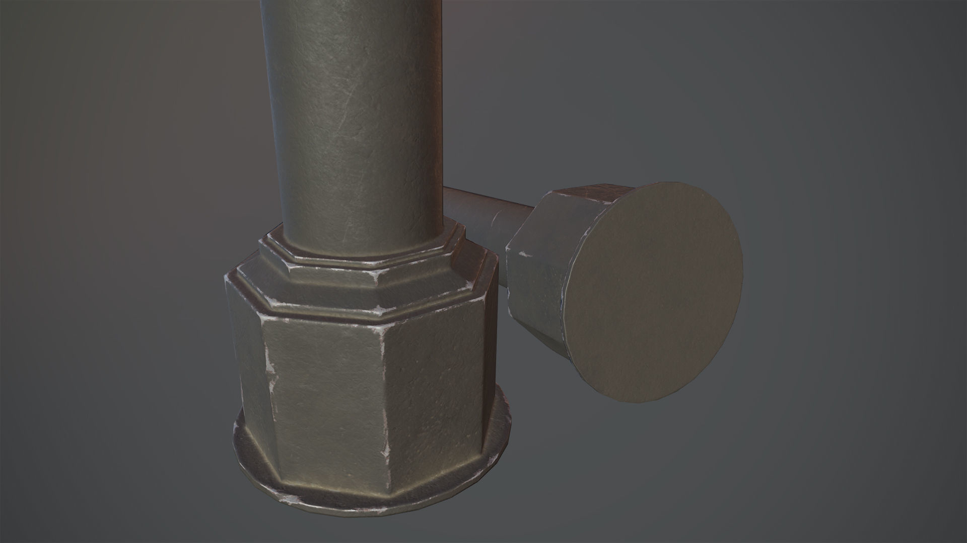 Barrier Bollard pack 3 Black v2 Low-poly 3D model_8