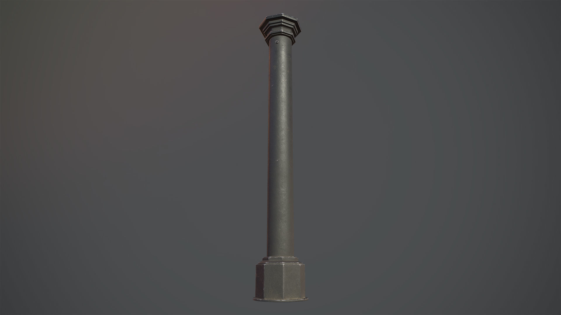 Barrier Bollard pack 3 Black v2 Low-poly 3D model_3