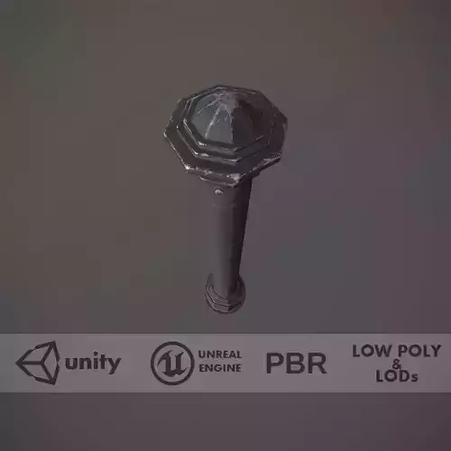 Barrier Bollard pack 3 Black v3 Low-poly 3D model