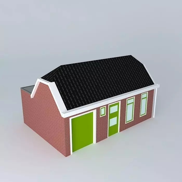the Neighbours brick house with roof Free 3D model