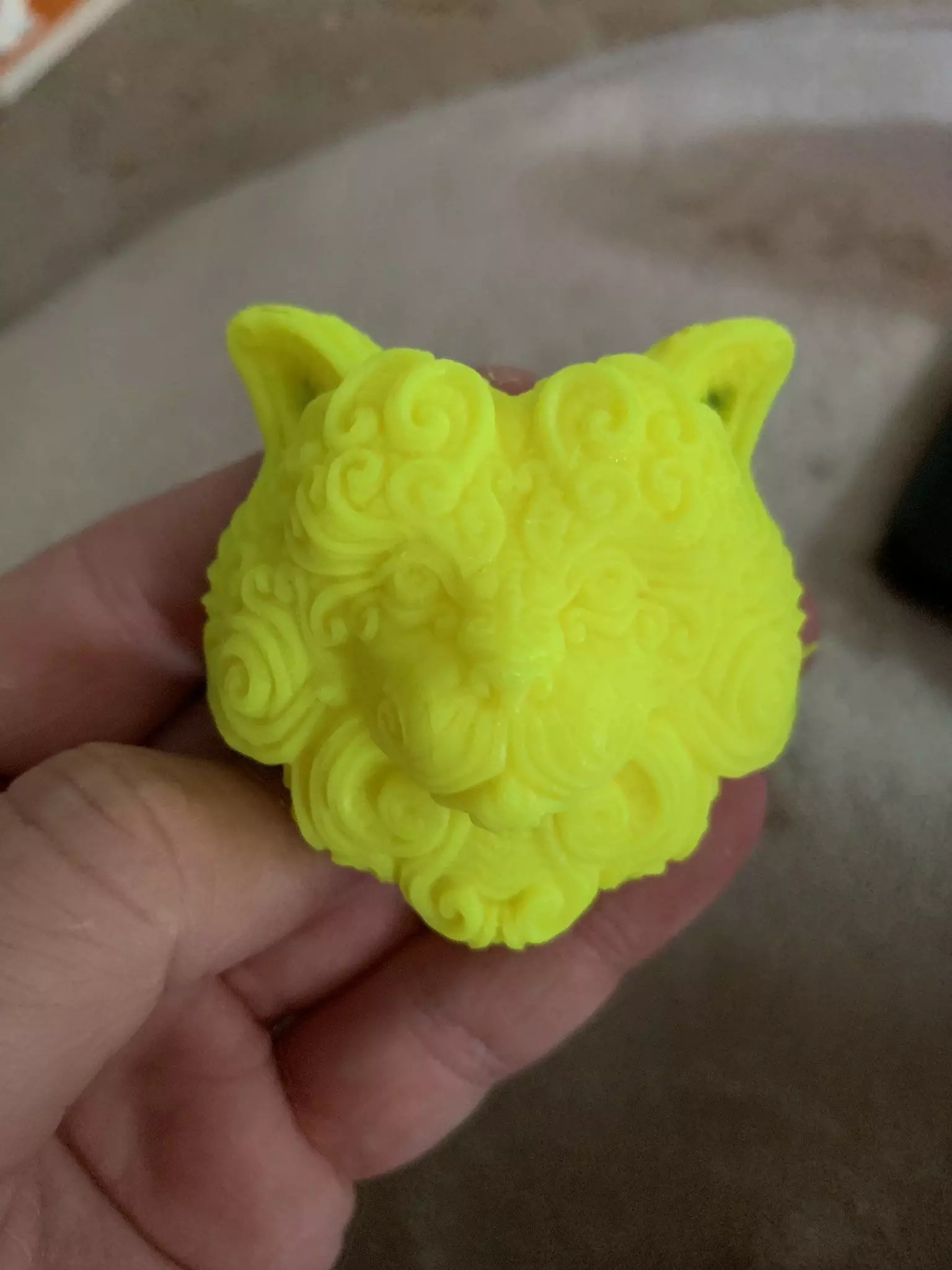 Decorative cat face 3D print model_0