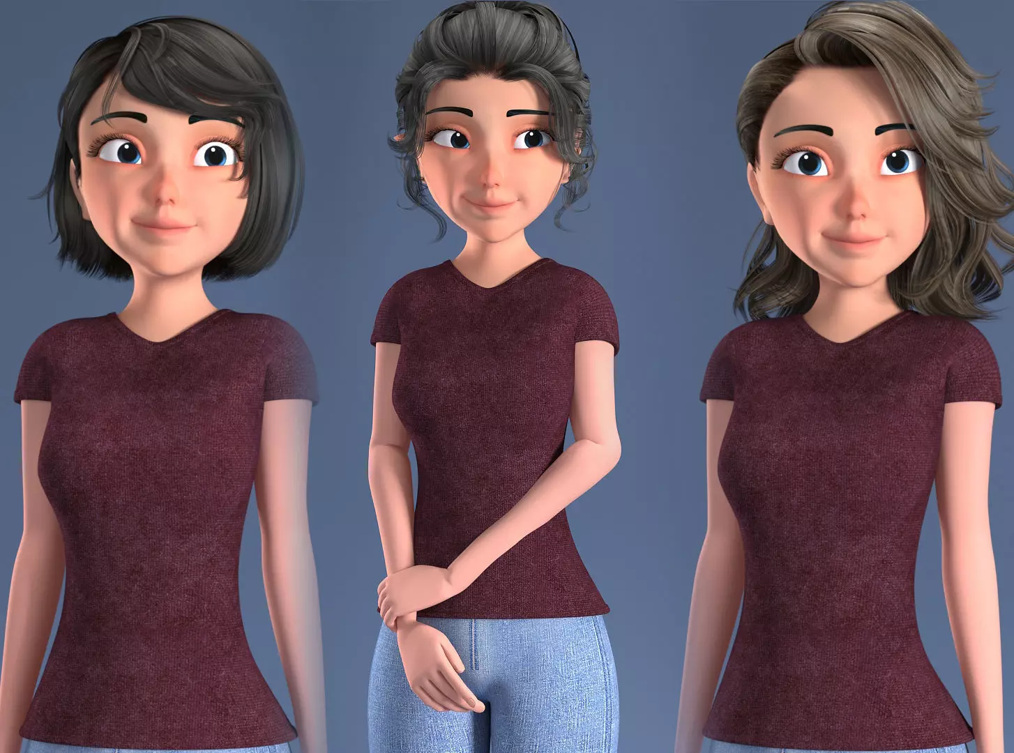 CARTOON WOMAN - MOM RIGGED 3D model