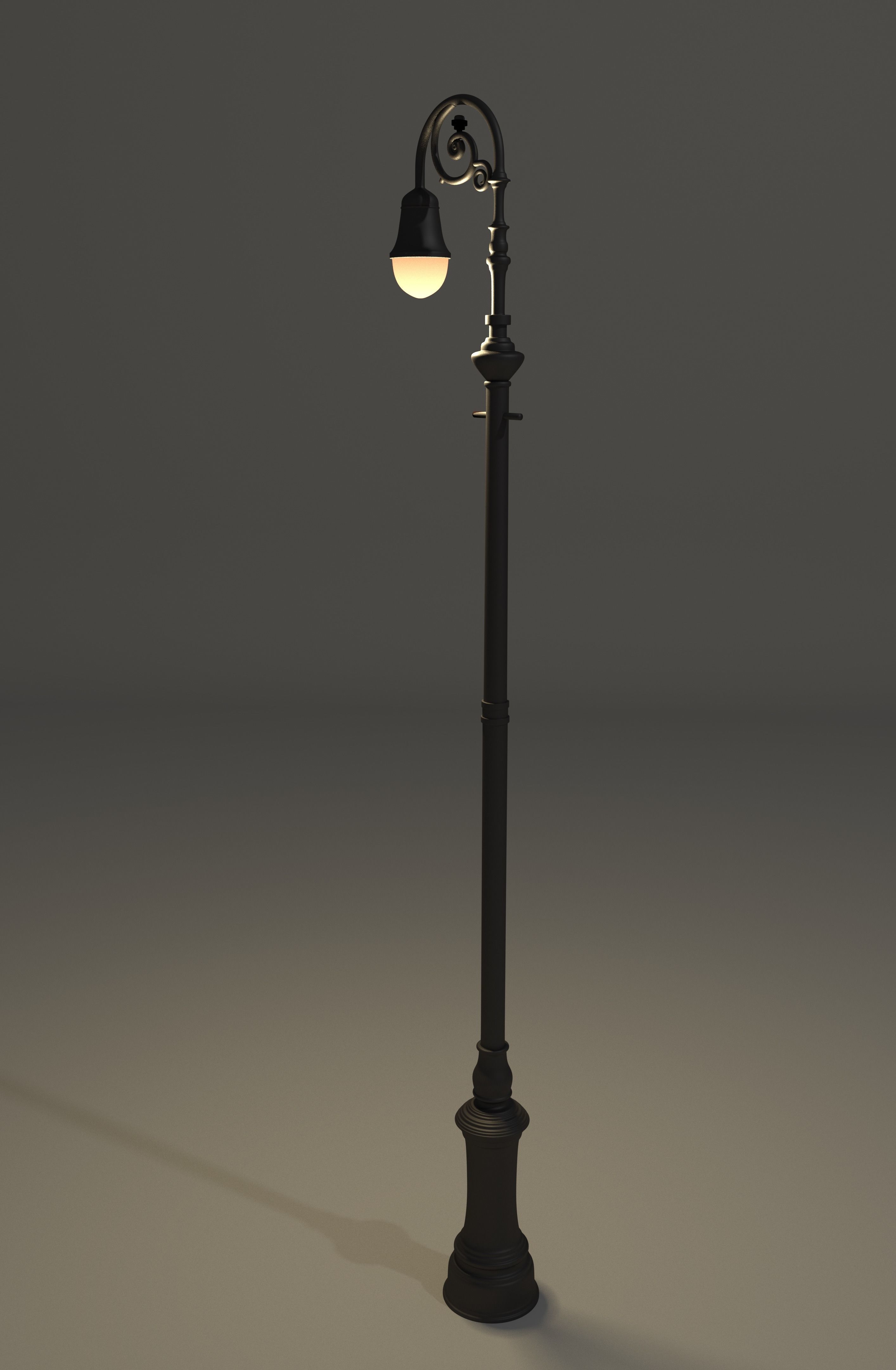 Bishops Crook Lamp Post 3D model_1