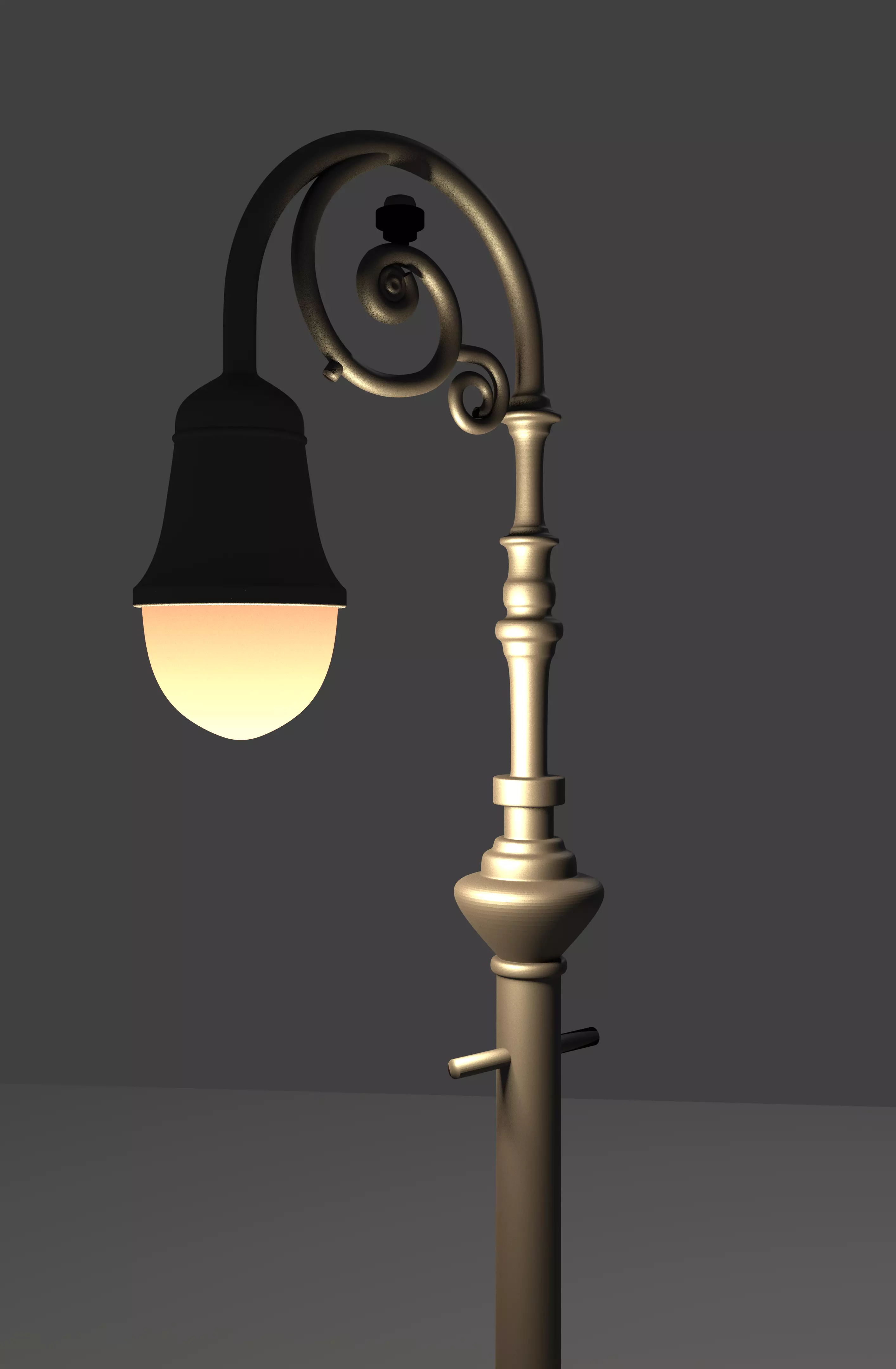 Bishops Crook Lamp Post 3D model_0