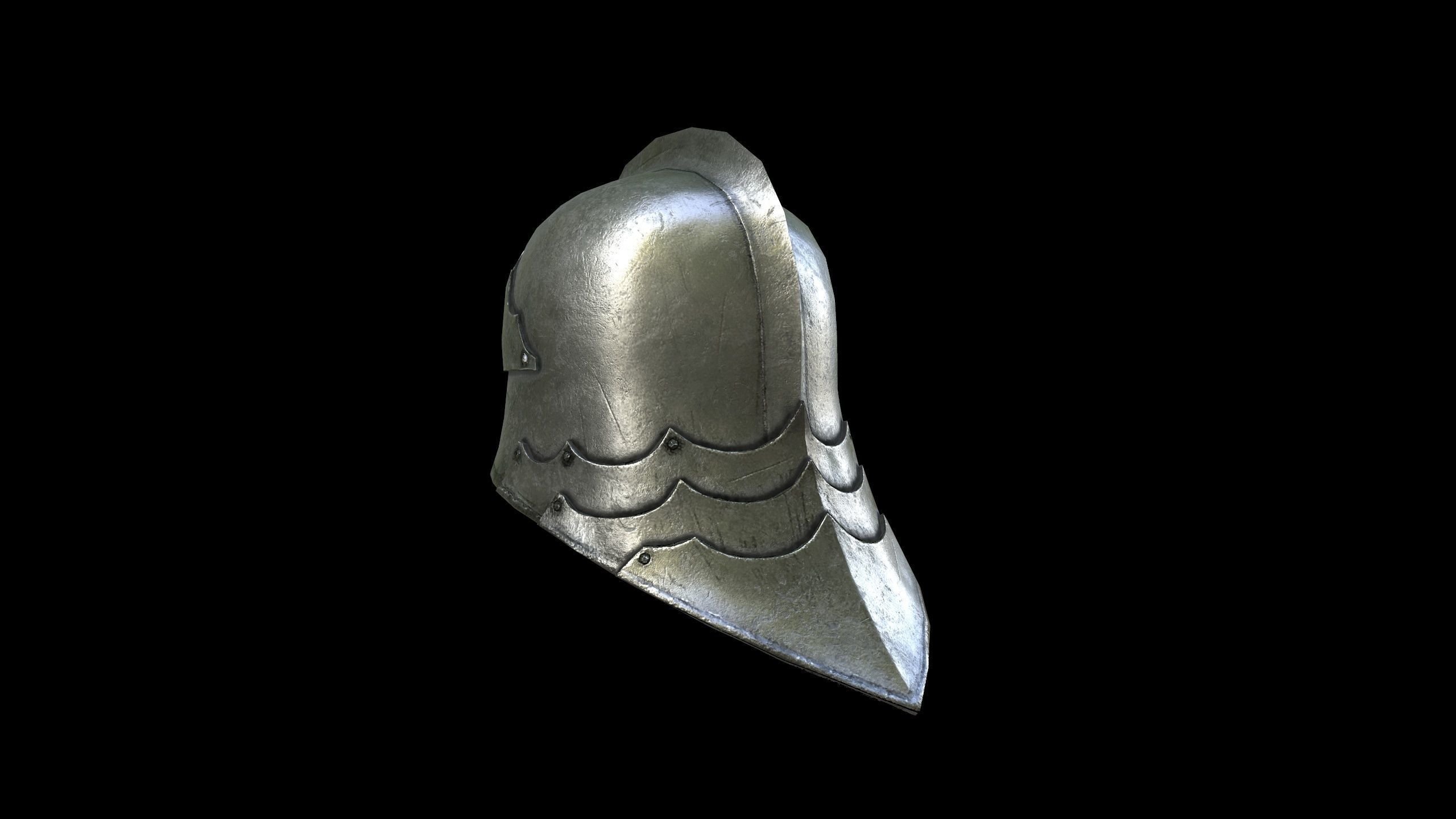 Sallet - Helmet - PBR - Textured Low-poly 3D model_8