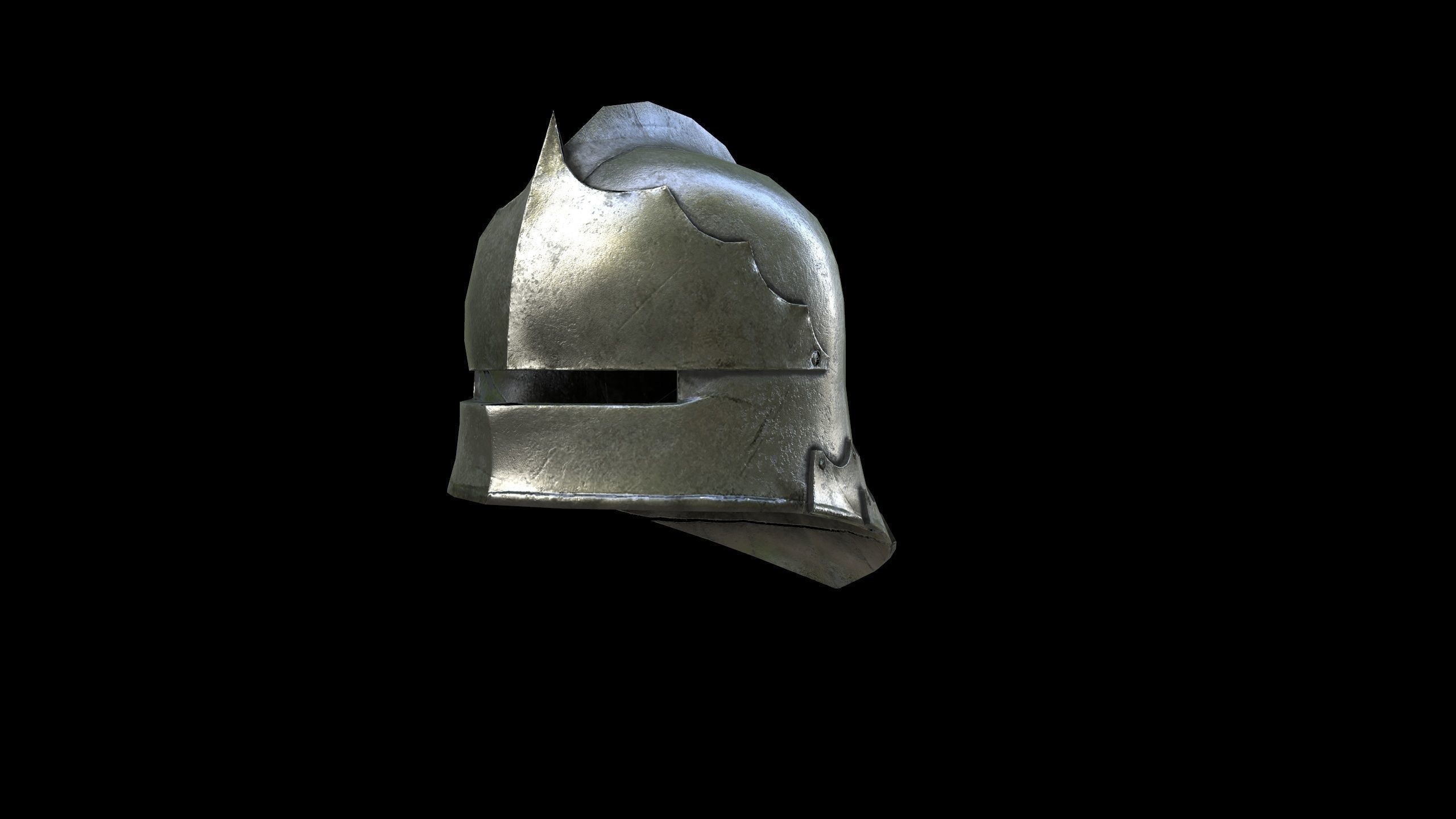 Sallet - Helmet - PBR - Textured Low-poly 3D model_11