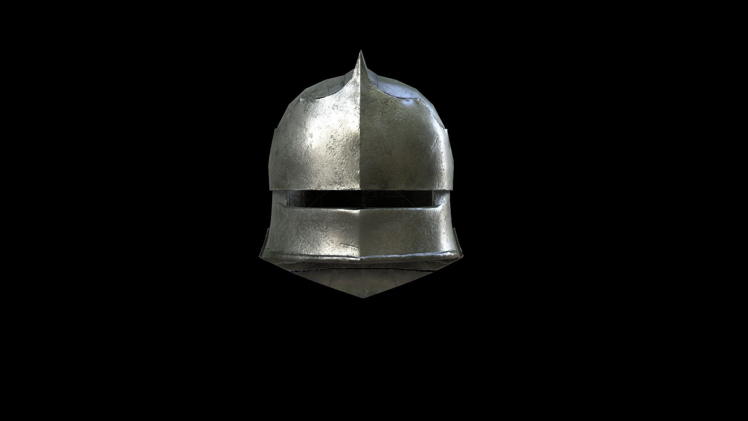 Sallet - Helmet - PBR - Textured Low-poly 3D model_13