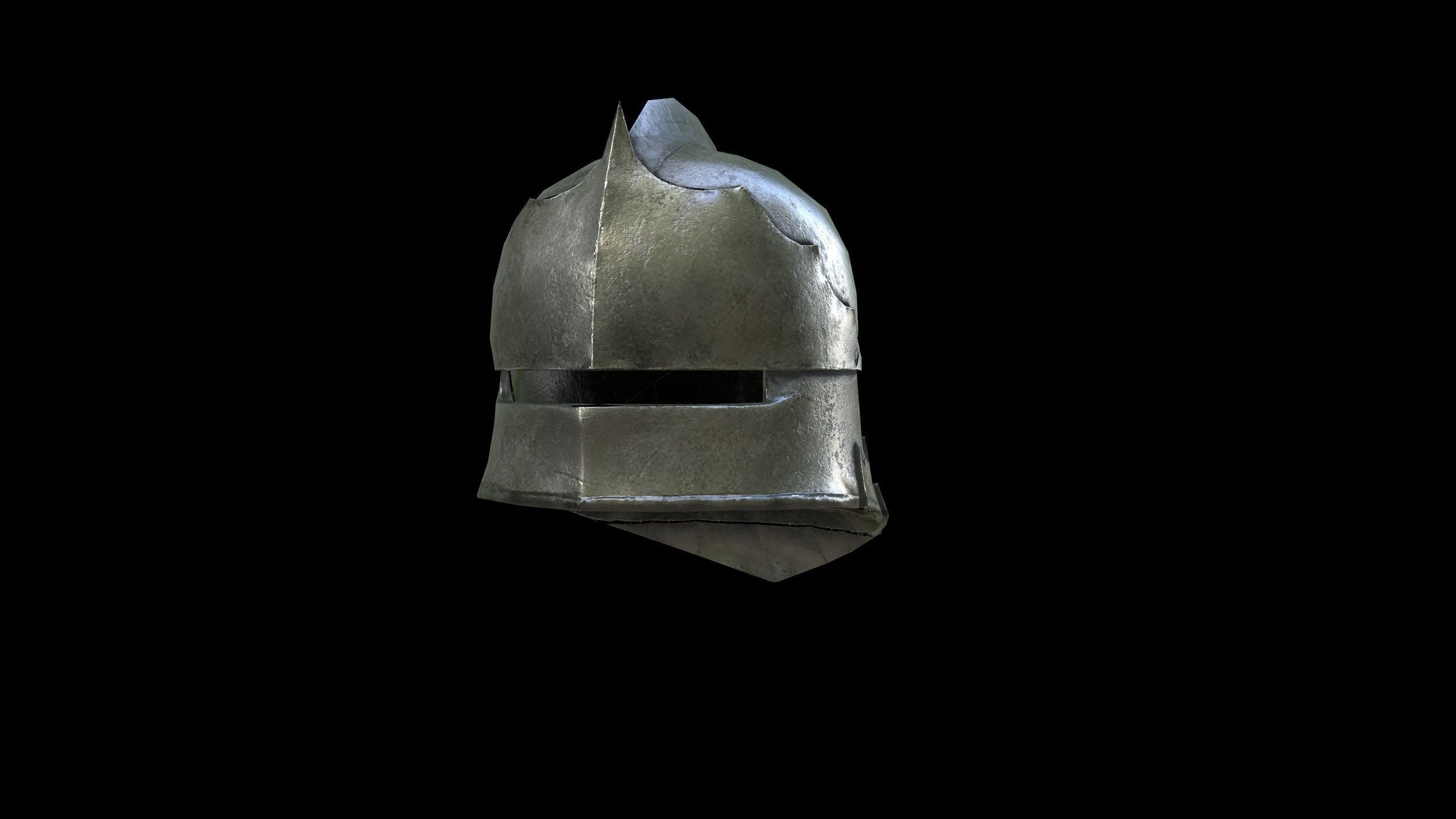 Sallet - Helmet - PBR - Textured Low-poly 3D model_12