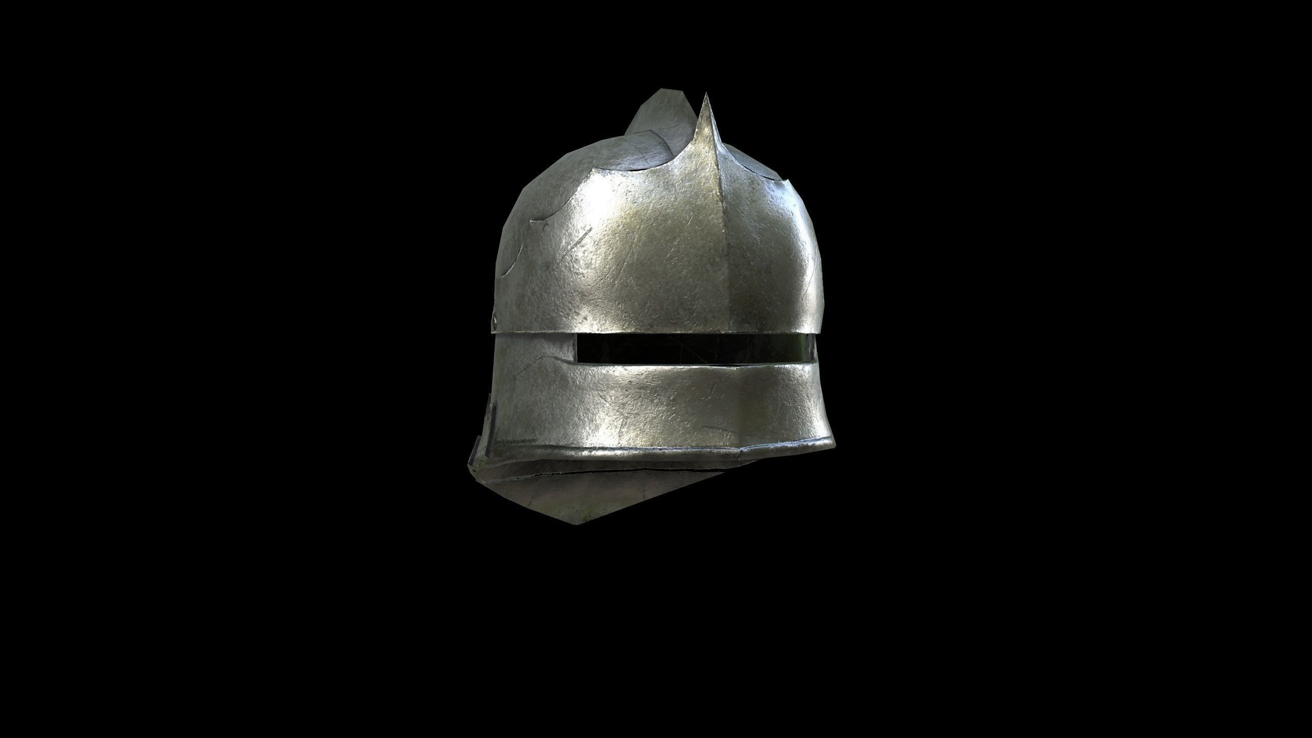 Sallet - Helmet - PBR - Textured Low-poly 3D model_2