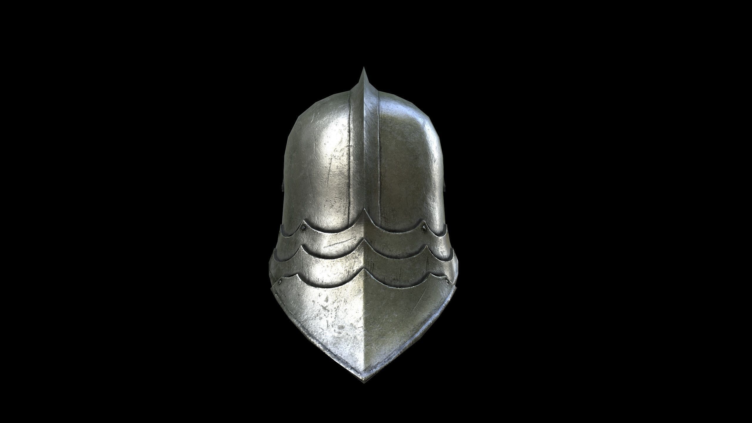 Sallet - Helmet - PBR - Textured Low-poly 3D model_7