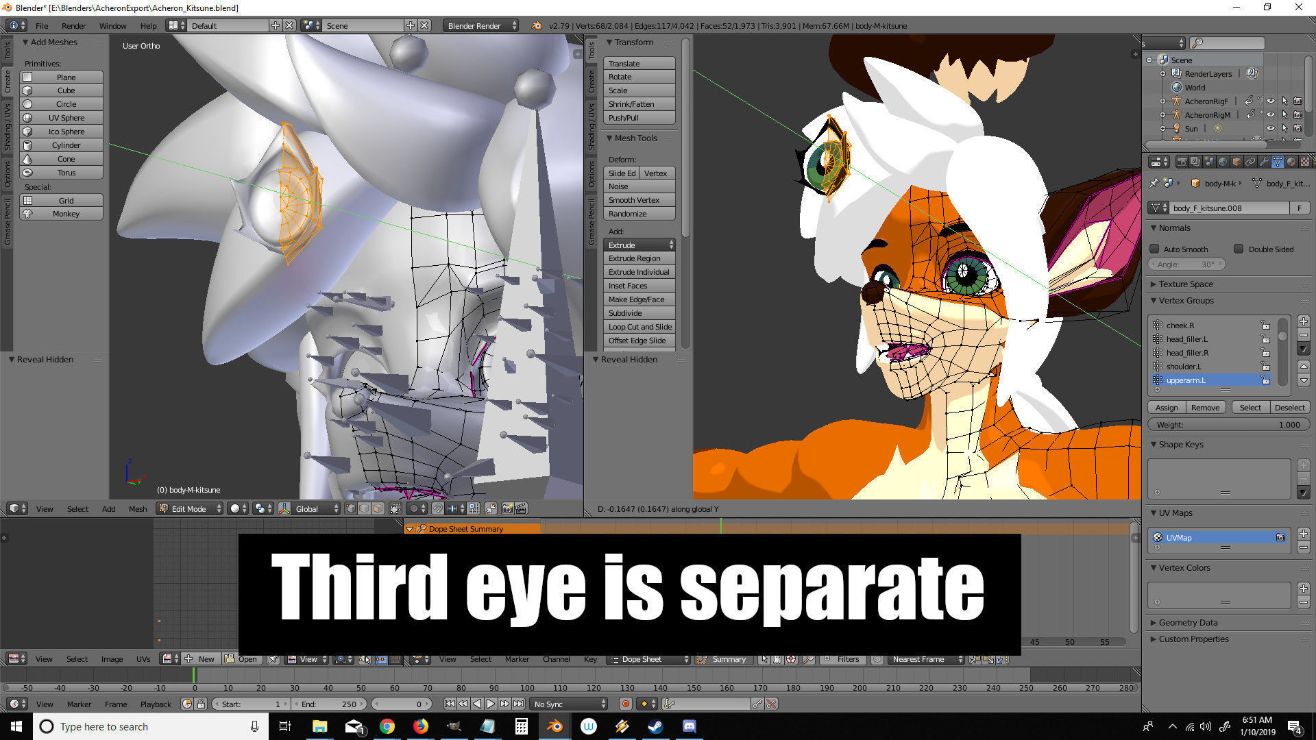 Acheron Kitsune Clean Low-poly 3D model_22