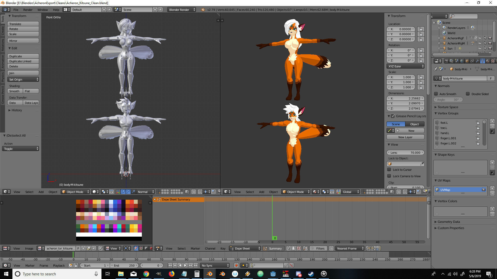 Acheron Kitsune Clean Low-poly 3D model_17