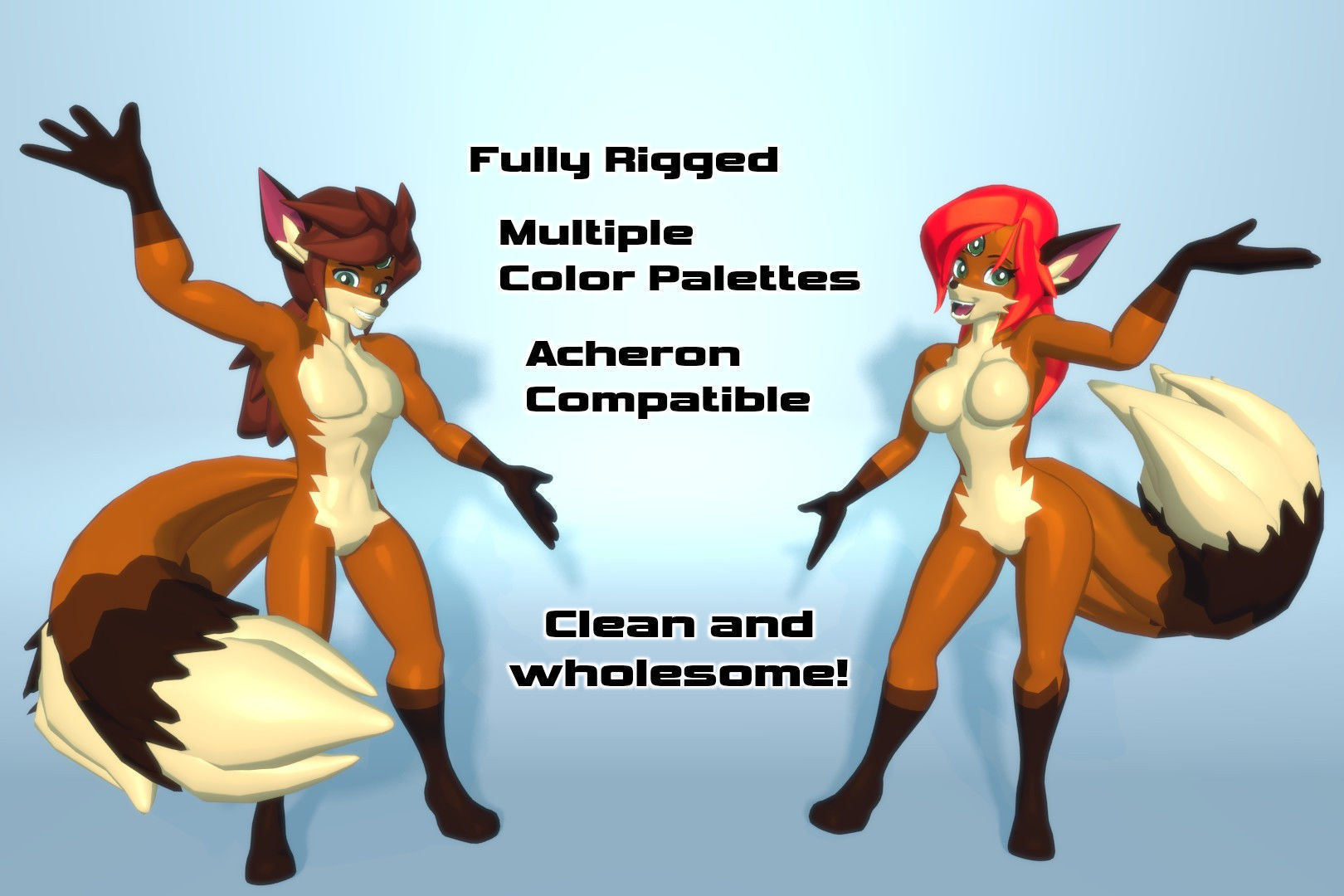 Acheron Kitsune Clean Low-poly 3D model_1