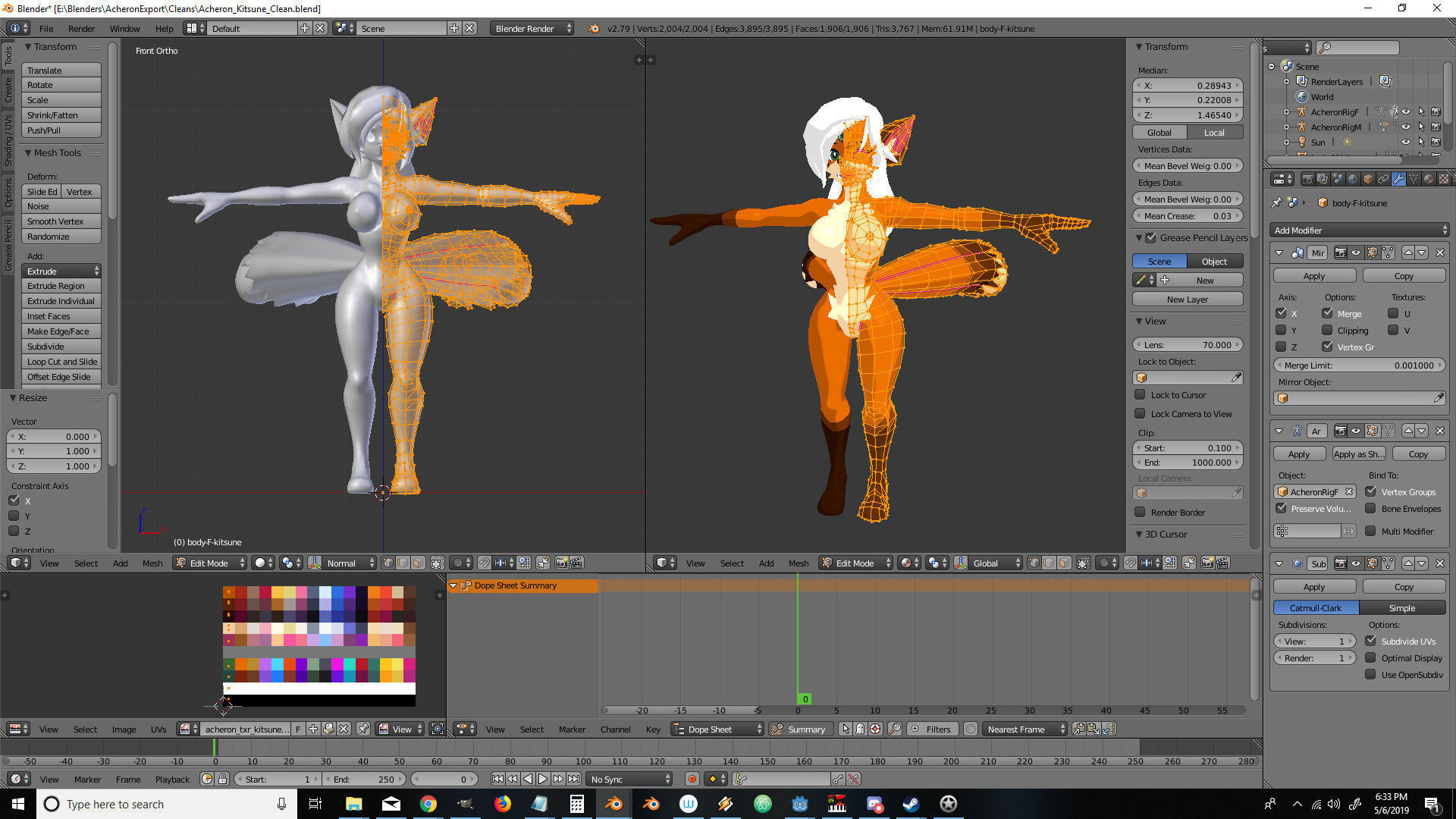 Acheron Kitsune Clean Low-poly 3D model_18