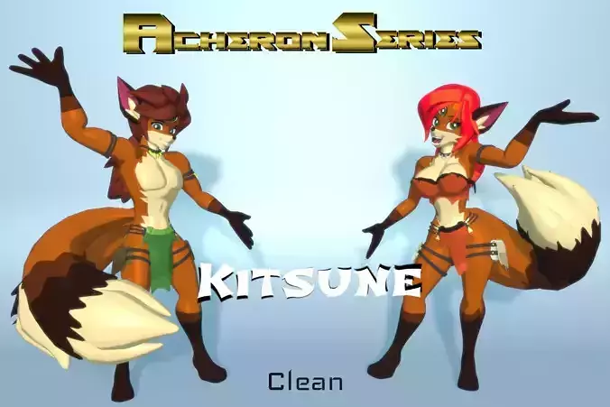 Acheron Kitsune Clean Low-poly 3D model