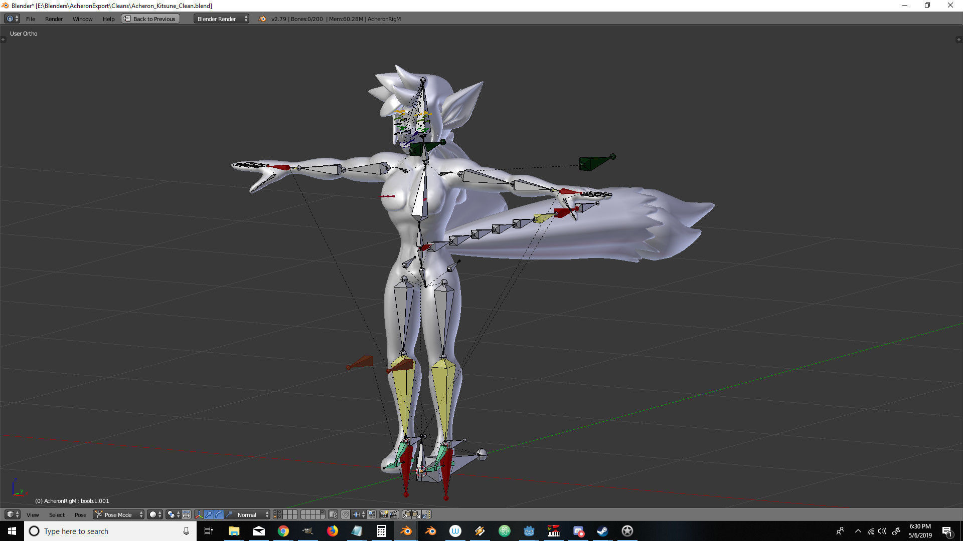 Acheron Kitsune Clean Low-poly 3D model_20