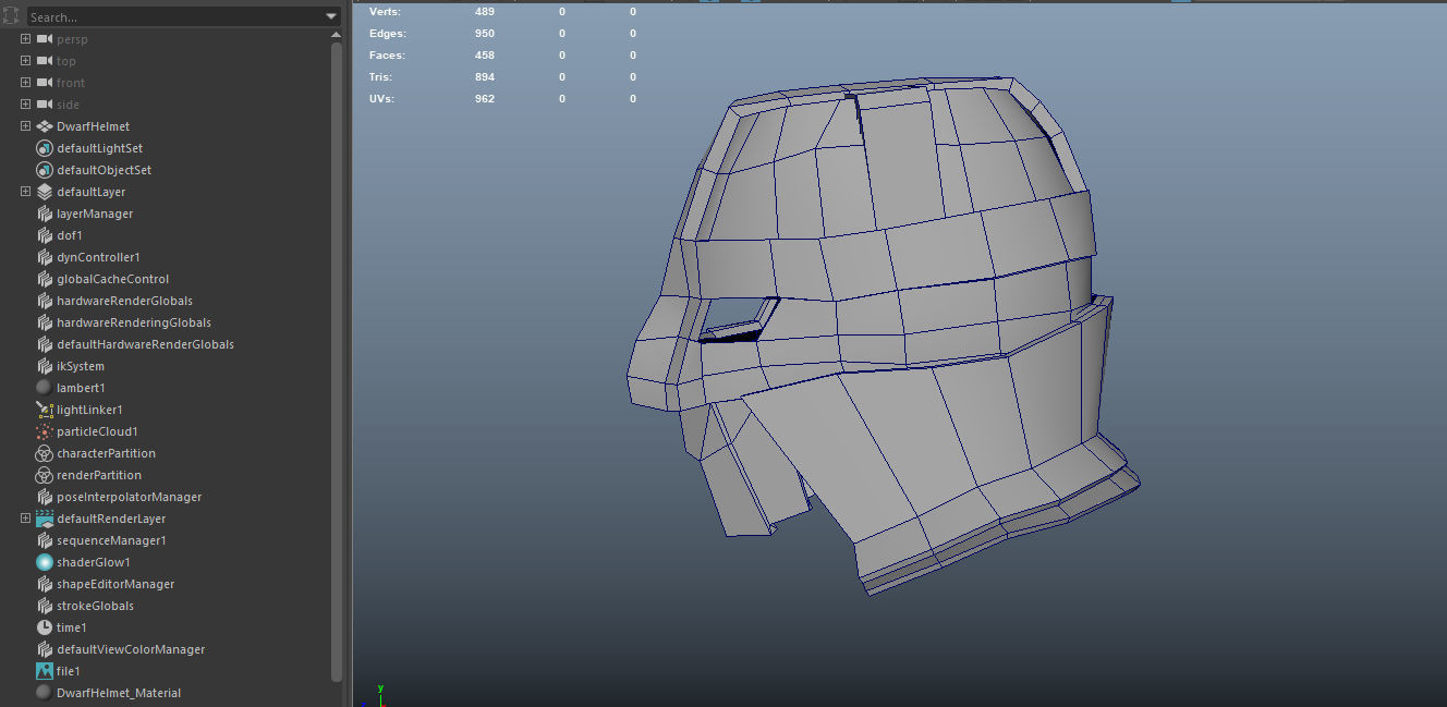 Dwarf Helmet Low-poly 3D model_11