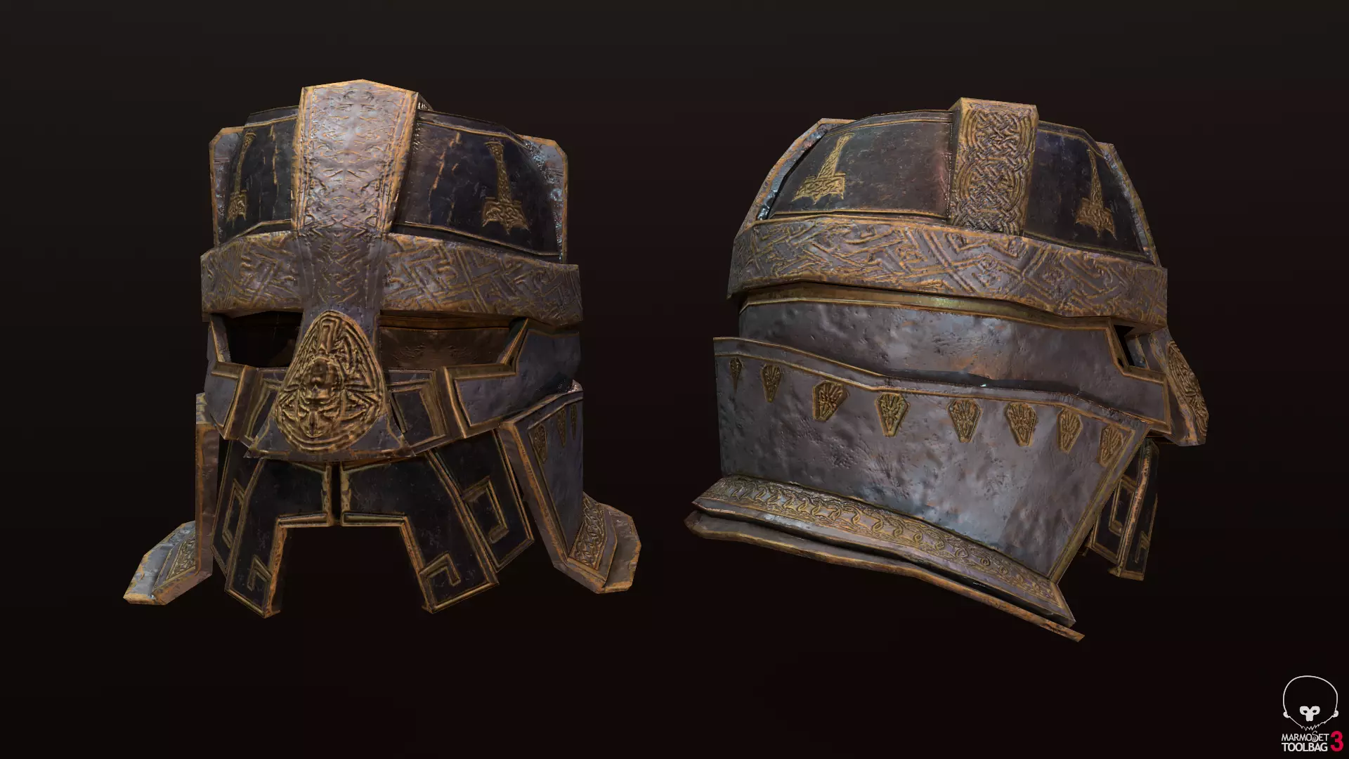 Dwarf Helmet Low-poly 3D model_0
