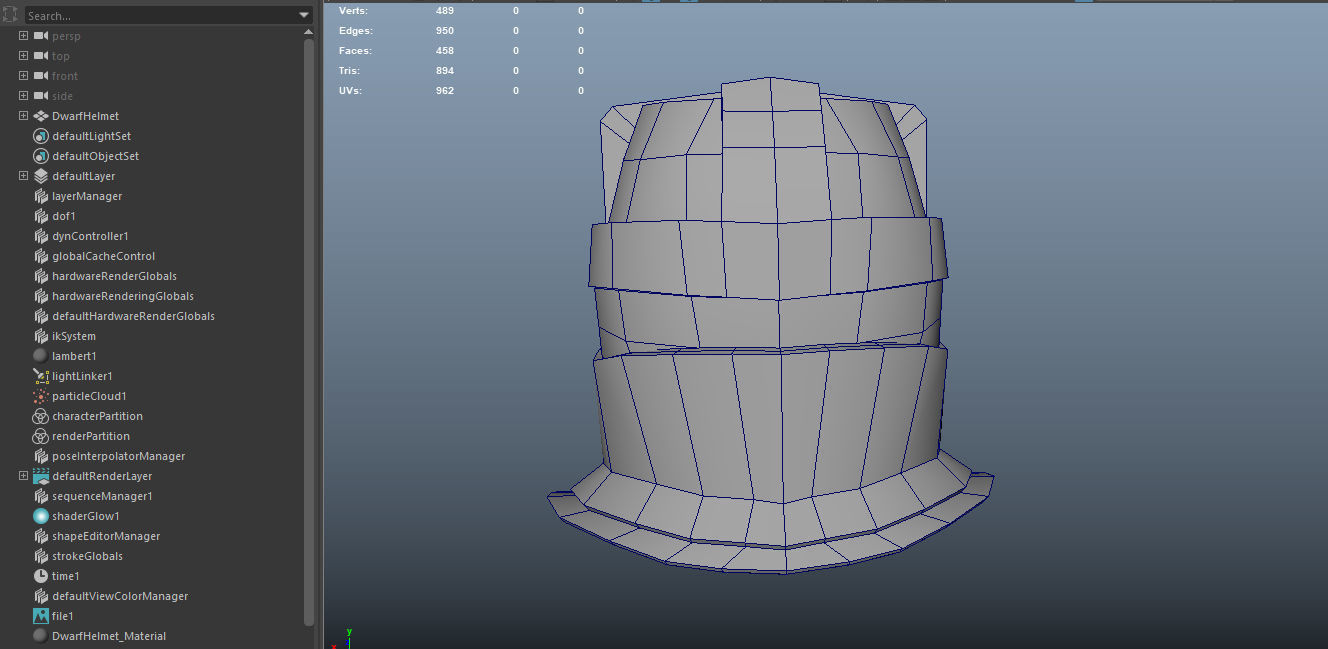 Dwarf Helmet Low-poly 3D model_12