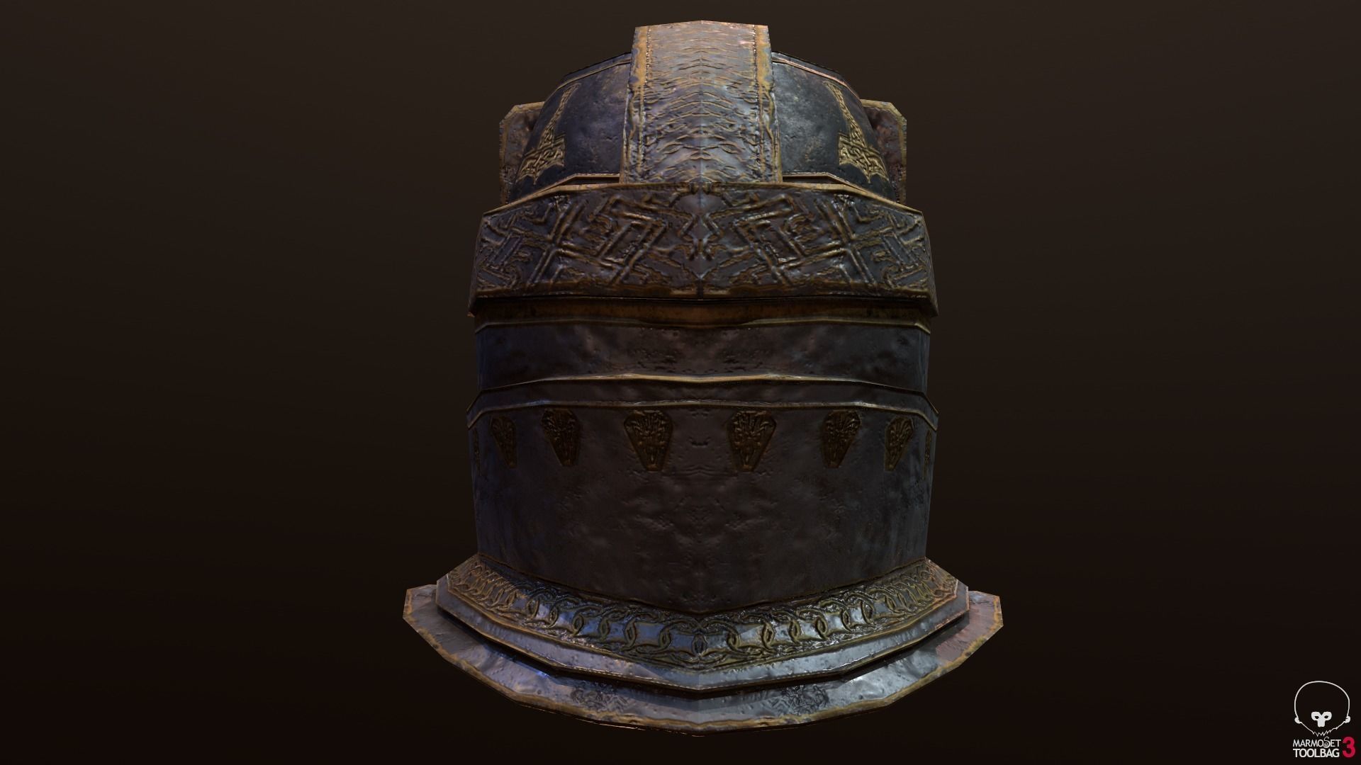 Dwarf Helmet Low-poly 3D model_5