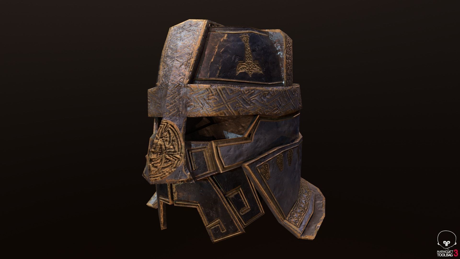 Dwarf Helmet Low-poly 3D model_2