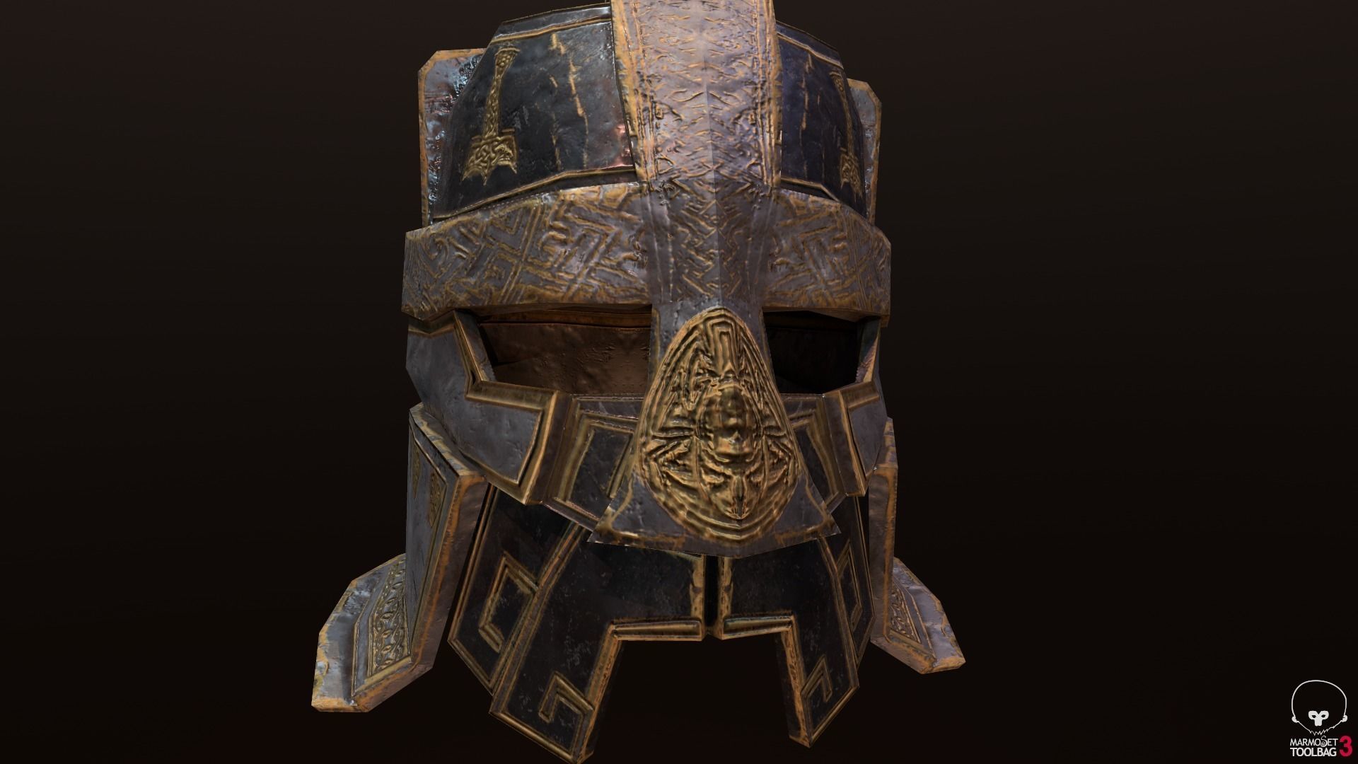 Dwarf Helmet Low-poly 3D model_7