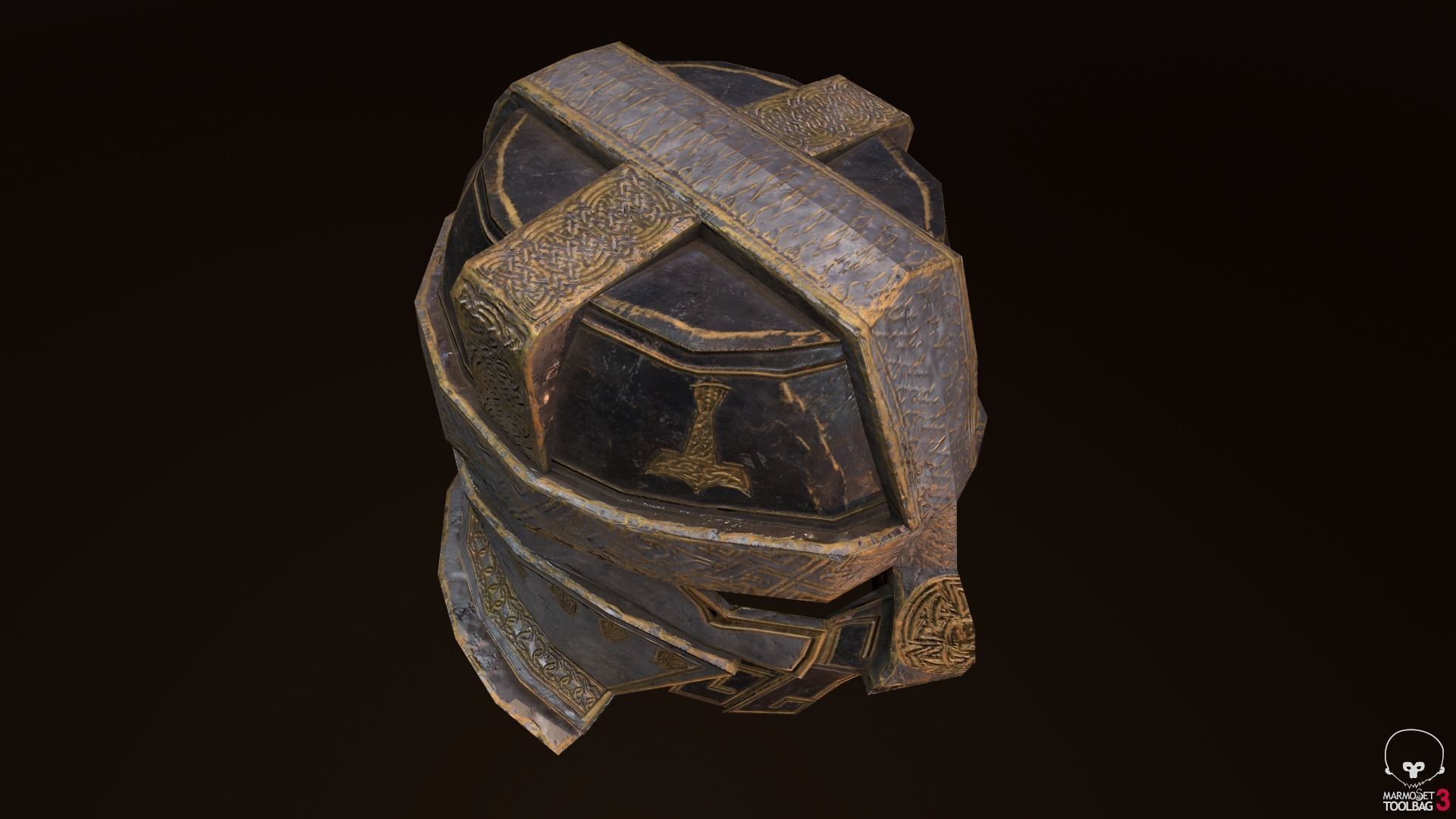 Dwarf Helmet Low-poly 3D model_6