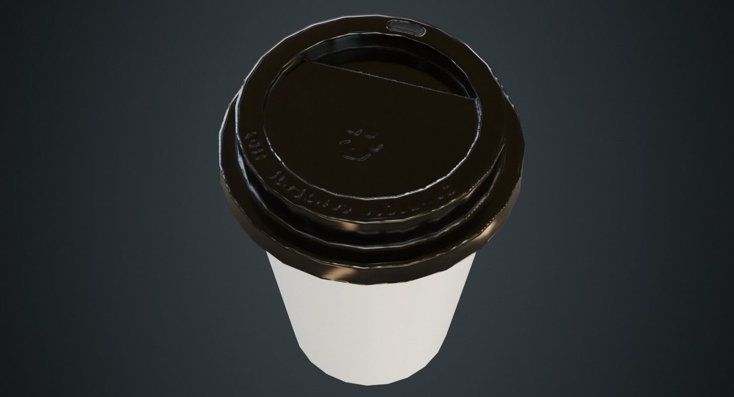 Paper Coffee Cup 1A Low-poly 3D model_2