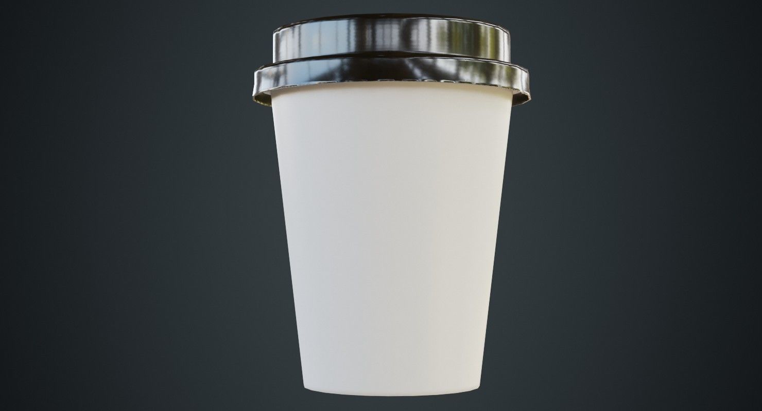 Paper Coffee Cup 1A Low-poly 3D model_3