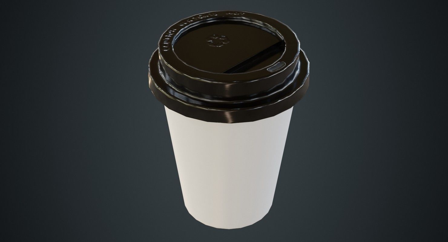 Paper Coffee Cup 1A Low-poly 3D model_1