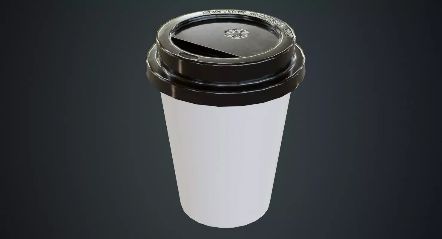 Paper Coffee Cup 1A Low-poly 3D model_0