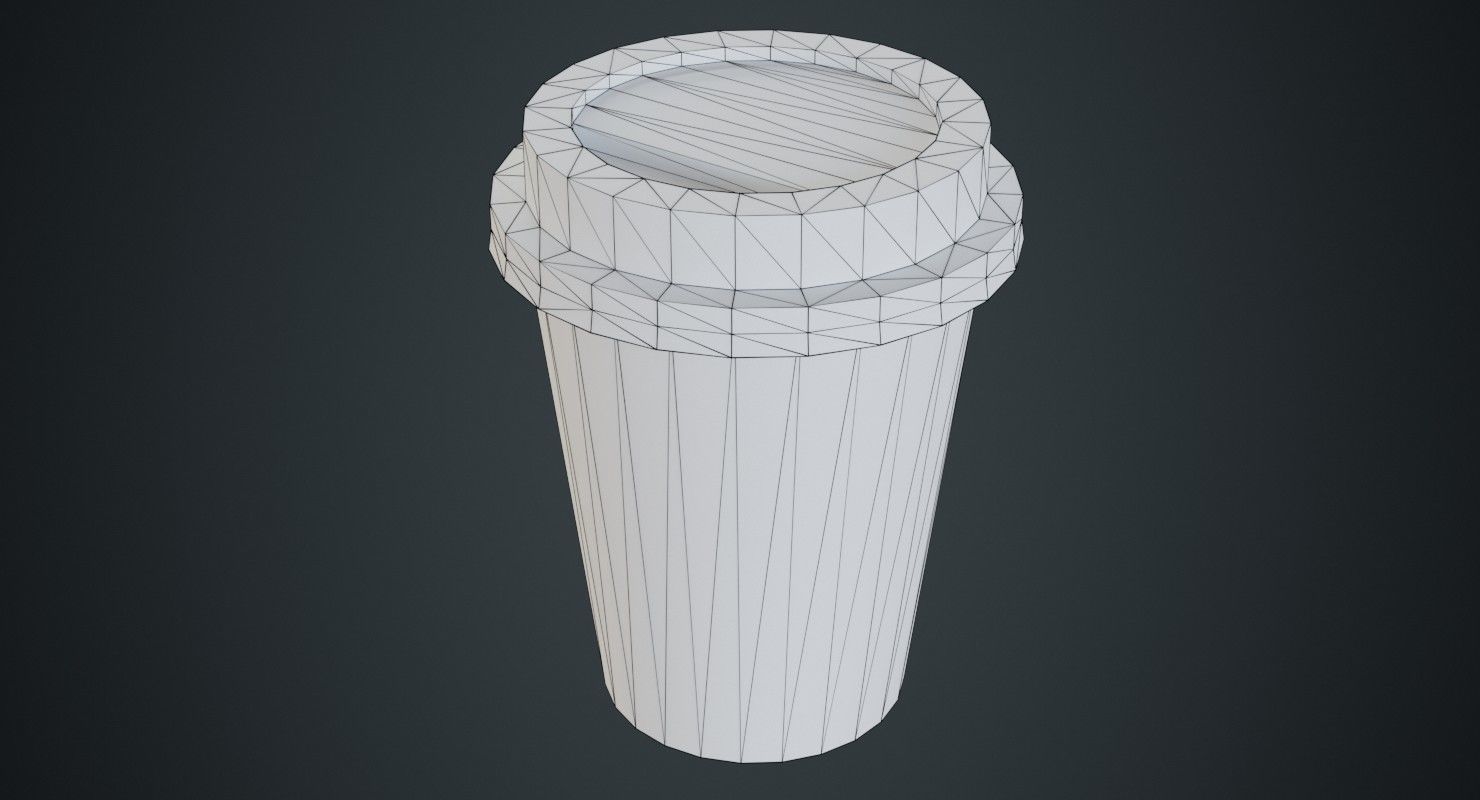 Paper Coffee Cup 1A Low-poly 3D model_5