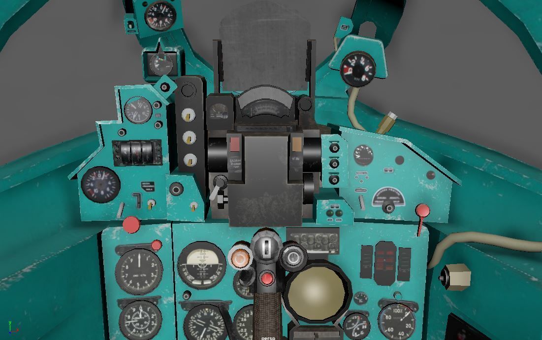 Mig21 Cockpit 3D Lowpoly AR - VR - PBR for apps and games Low-poly 3D model_7