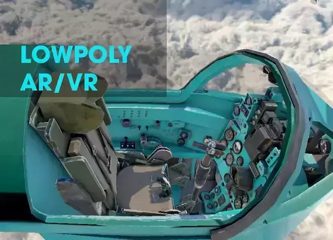 Mig21 Cockpit 3D Lowpoly AR - VR - PBR for apps and games