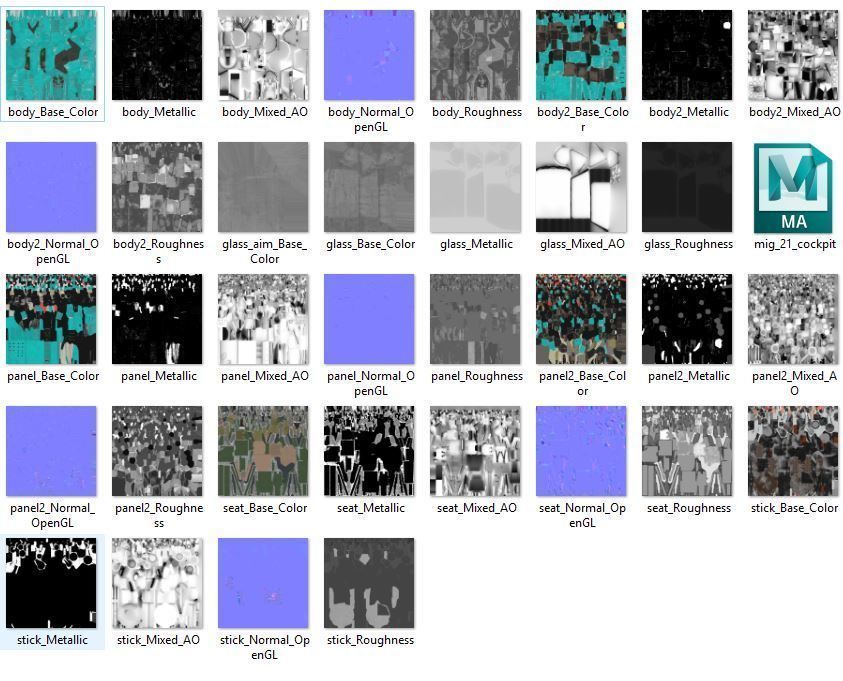 Mig21 Cockpit 3D Lowpoly AR - VR - PBR for apps and games Low-poly 3D model_11