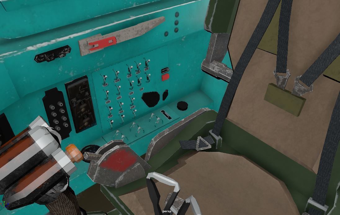 Mig21 Cockpit 3D Lowpoly AR - VR - PBR for apps and games Low-poly 3D model_8