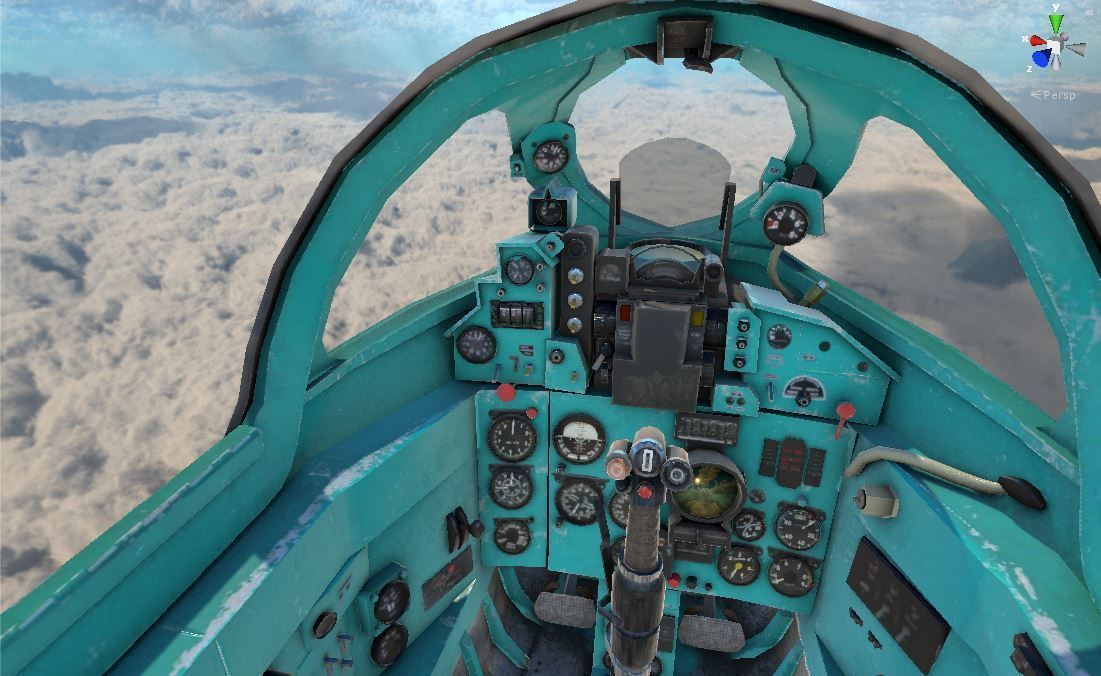 Mig21 Cockpit 3D Lowpoly AR - VR - PBR for apps and games Low-poly 3D model_1