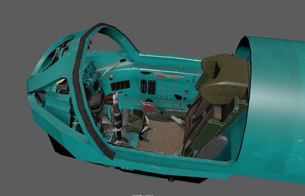 Mig21 Cockpit 3D Lowpoly AR - VR - PBR for apps and games Low-poly 3D model_9