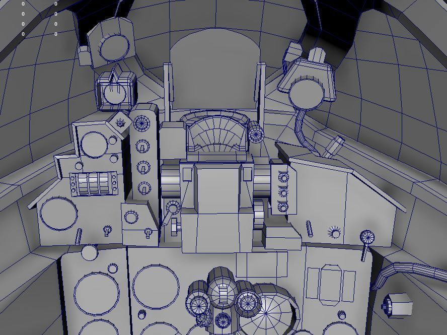 Mig21 Cockpit 3D Lowpoly AR - VR - PBR for apps and games Low-poly 3D model_3
