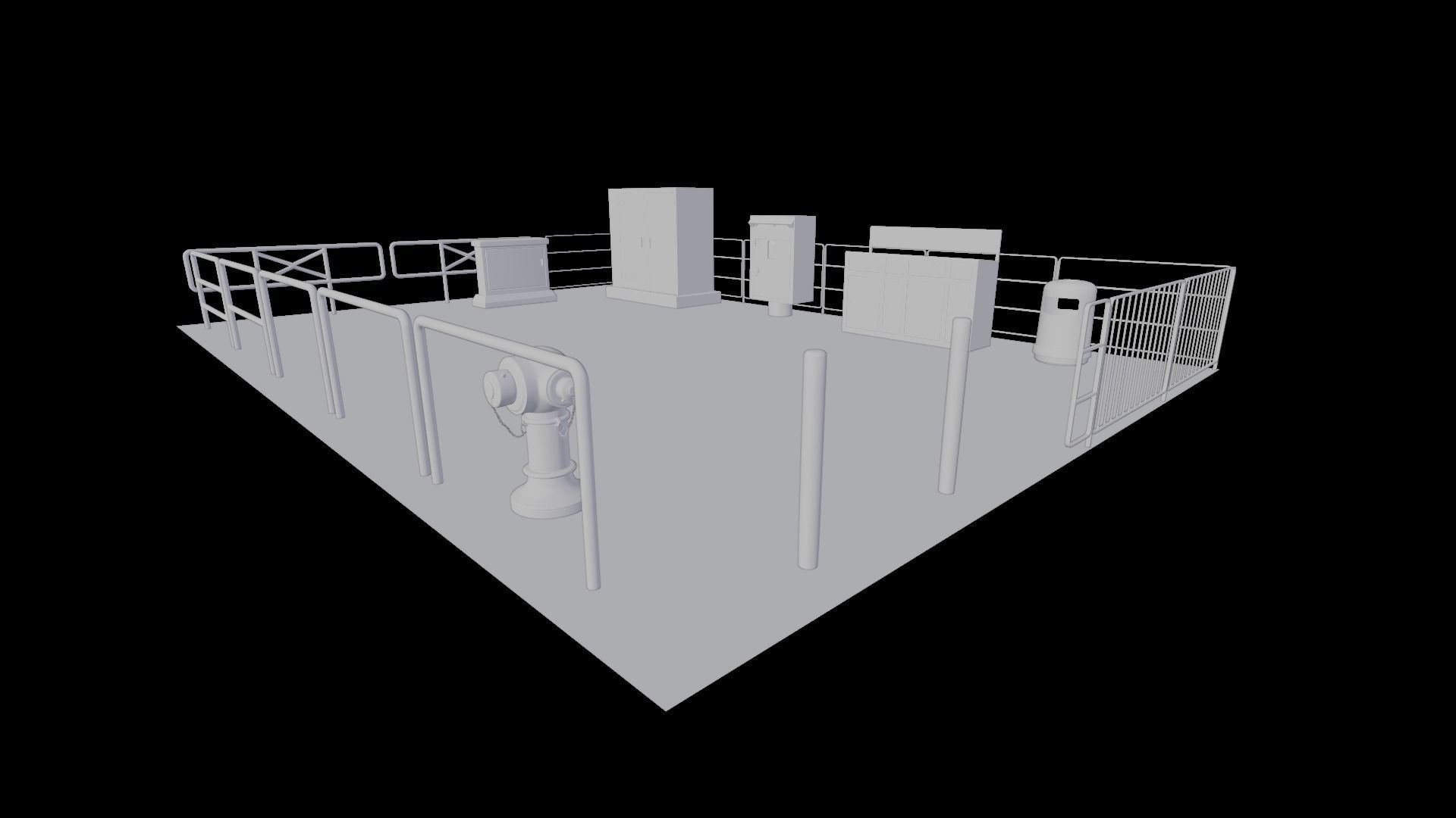 Hong Kong City street environment items 3D models Bundle Part 1  Low-poly 3D model_2