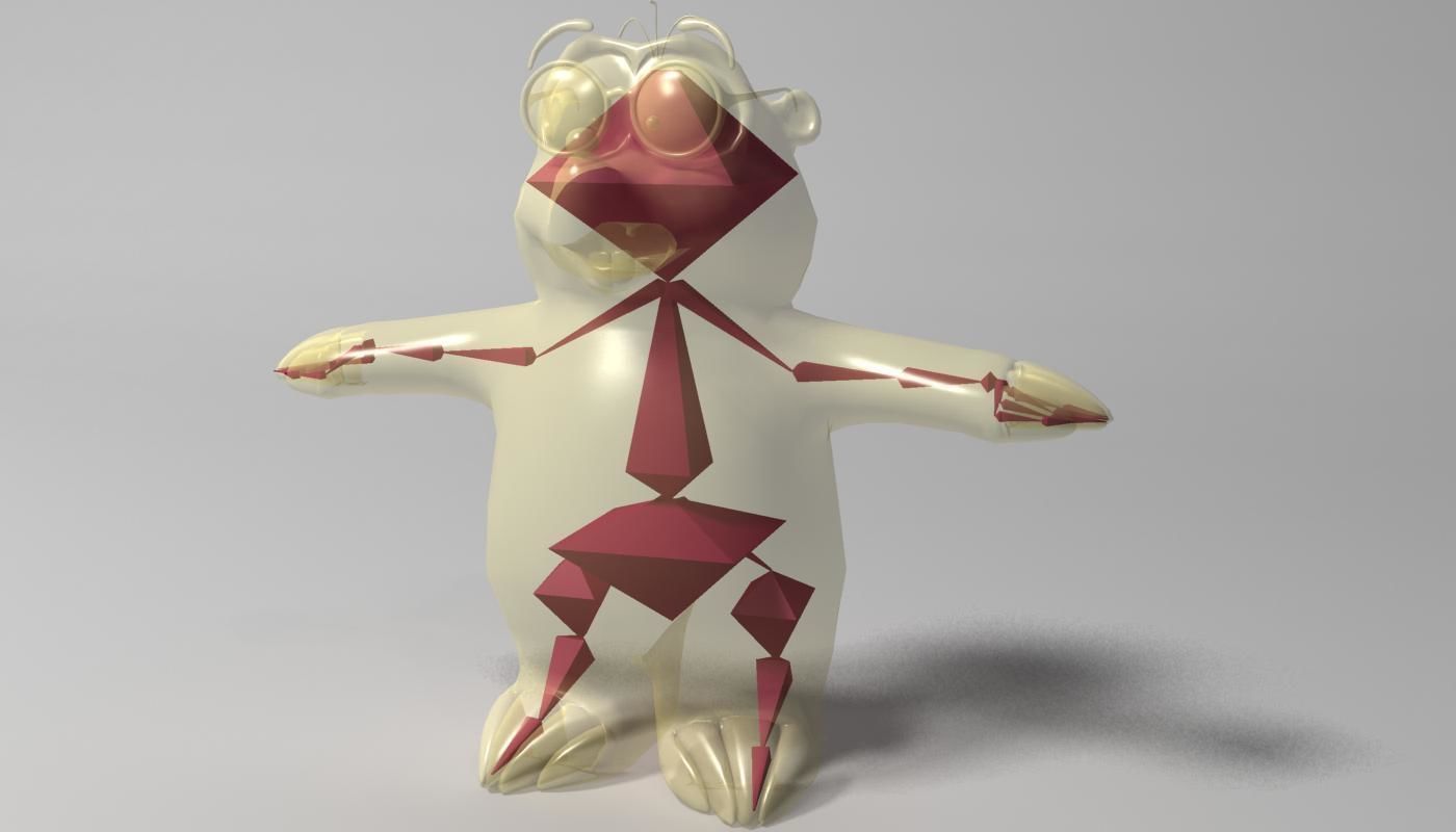 Cartoon mole rigged Low-poly 3D model_11