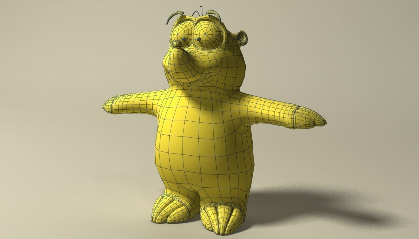 Cartoon mole rigged Low-poly 3D model_7