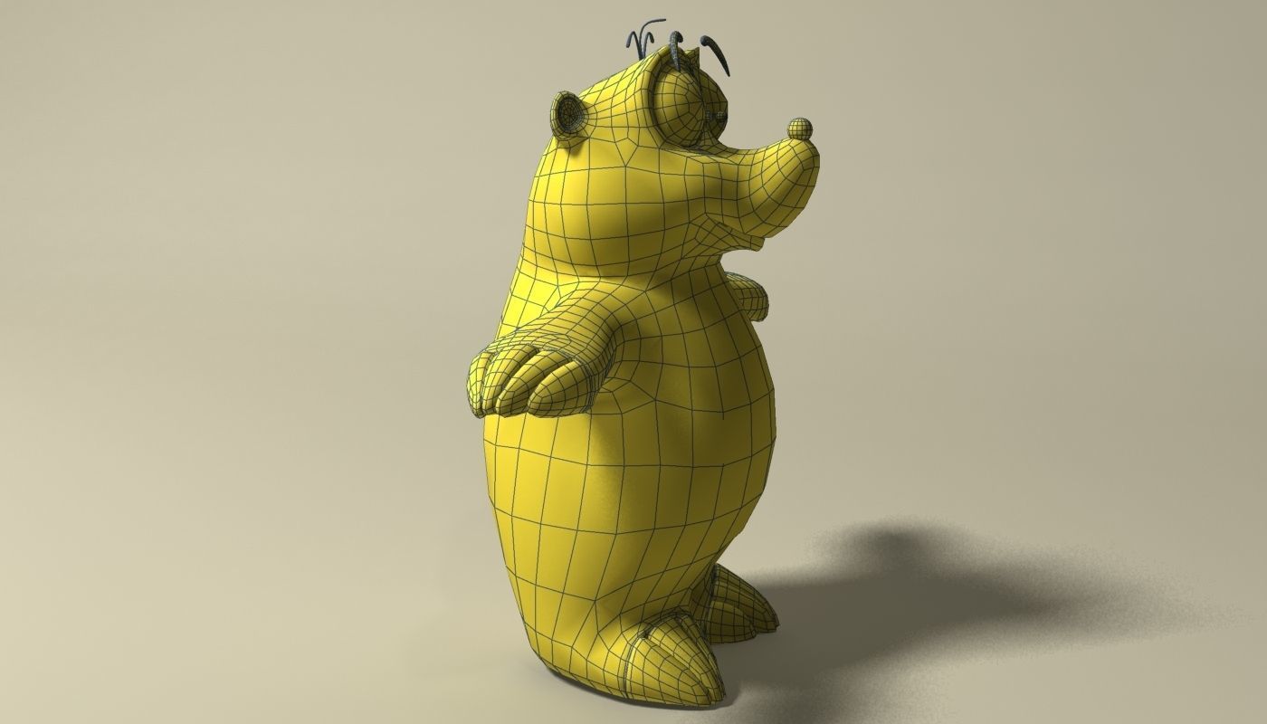 Cartoon mole rigged Low-poly 3D model_8