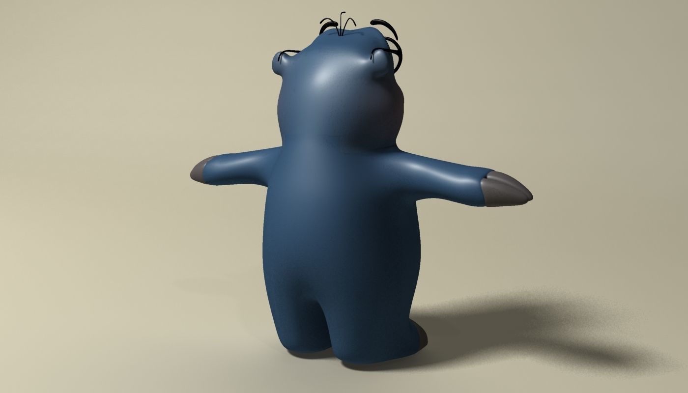 Cartoon mole rigged Low-poly 3D model_5