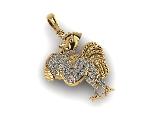 rooster jewelry diamond Free 3D print model