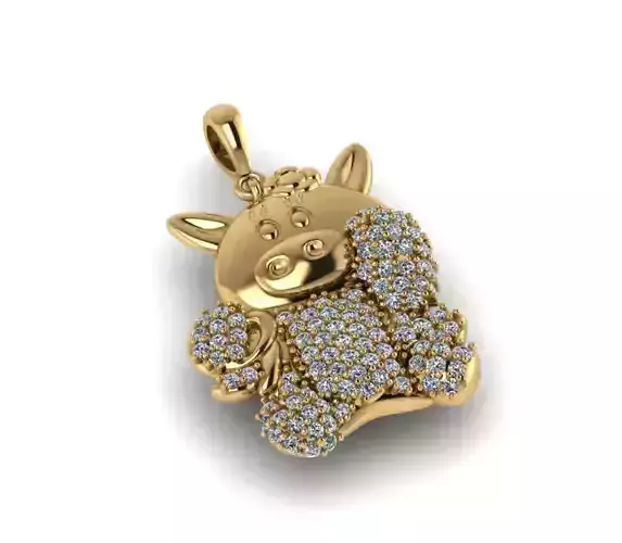 pig diamond jewelry Free 3D print model