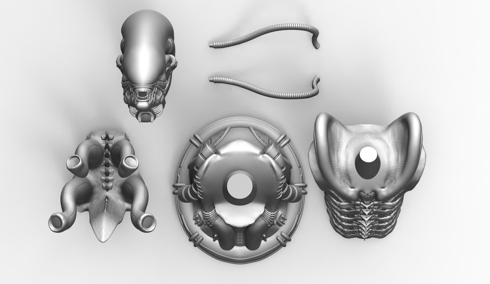 Original Alien Xenomorph bust 3D print model_8